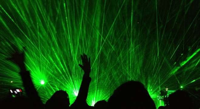 Laser light show at the Pet Shop Boys concert, April 25 in Atlantic City.