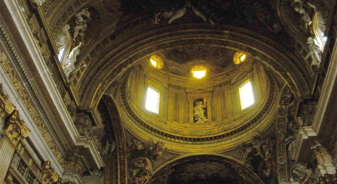 Inside Sant'Ignazio Church in Rome, Italy.