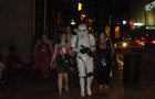 Cosplayers walking through downtown Atlanta during DragonCon 2010.