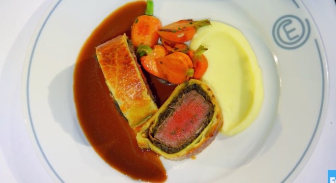 Gordon Ramsay's famous Beef Wellington, which the home cooks must recreate on this week's MasterChef.