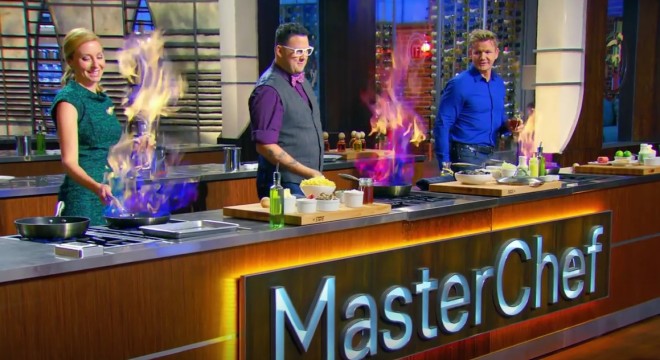 Screencapture from the August 5 2015 episode of MasterChef, "A Little Southern Flair".